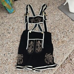 Men's Bavarian Tratchen Lederhosen Pant German Oktoberfest  Faux Suede M